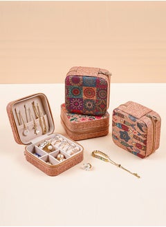 GIFT Small Travel Jewelry Organizer Box, Mini Jewellery Gift Case for Women to Organize Rings, Necklaces, Earrings (Small Floral)  - Image 3
