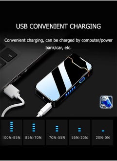 Rewell Electric Touch Lighter USB Type C Rechargeable Lighter Dual Arc Lighter Waterproof Windproof Flameless Lighter with Flashlight for Candle Camping Hiking Adventure Gift for Men, with Gift Package Box  - Image 2