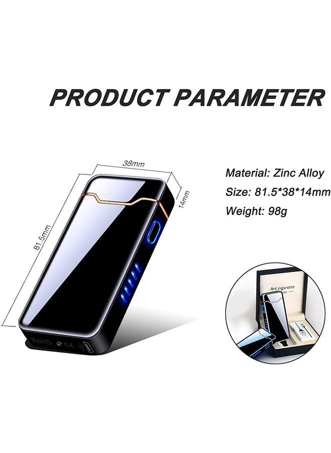 Rewell - Electric Touch Lighter USB Type C Rechargeable Lighter Dual Arc Lighter Waterproof Windproof Flameless Lighter with Flashlight for Candle Camping Hiking Adventure Gift for Men, with Gift Package Box - Image 1