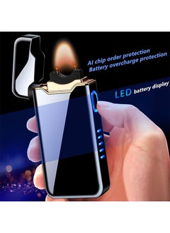 Rewell Electric Touch Lighter USB Type C Rechargeable Lighter Dual Arc Lighter Waterproof Windproof Flameless Lighter with Flashlight for Candle Camping Hiking Adventure Gift for Men, with Gift Package Box  - Image 3