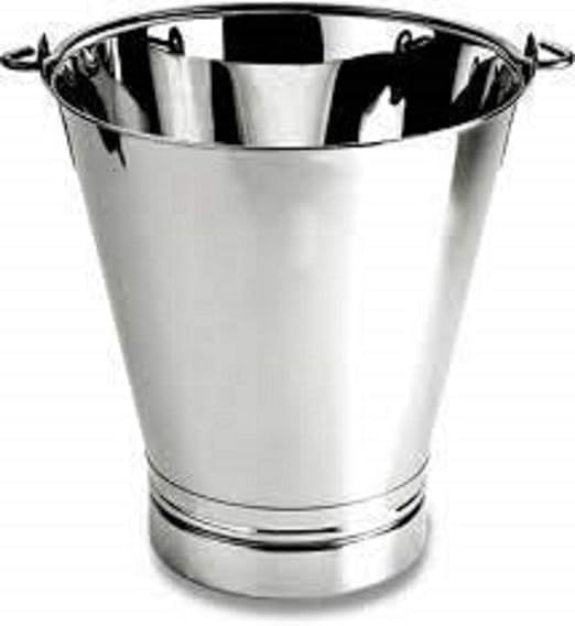 SHOPSIDEX Steel Non Joint Leak Proof Bucket Multipurpose Balti with Handle for Kitchen Home 15 Litter - Image 2
