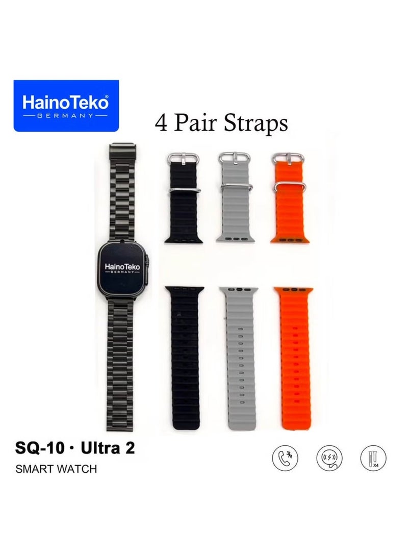 Haino Teko SQ10 Ultra Smart Watch with 2.2 Inch AMOLED Display, 4 Interchangeable Straps, and Wireless Charger for Gents & Boys – Stylish, High-Performance Smartwatch in Black - Image 5