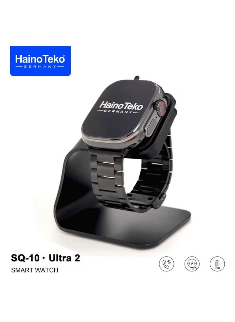 Haino Teko SQ10 Ultra Smart Watch with 2.2 Inch AMOLED Display, 4 Interchangeable Straps, and Wireless Charger for Gents & Boys – Stylish, High-Performance Smartwatch in Black - Image 3