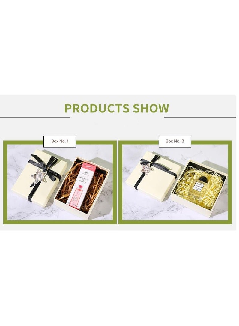 PEI  AN Beige Star-Embellished Gift Box – Premium Heaven  Earth Lid Luxury Packaging for Lipstick, Perfume  Cosmetics (5 Sizes, Elegant  Minimalist)5 Pieces - Image 4