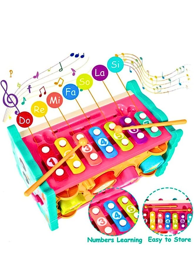 Chase Up 8 in 1 Toddler Activity Cube, Baby Montessori Developmental Toy Fine Motor Skills,Educational Hammering Toys Sensory Fishing Games Xylophone Shape Sorter Busy Toy for 1 2 3 4 Year Old Boy Girl Gift - Image 2