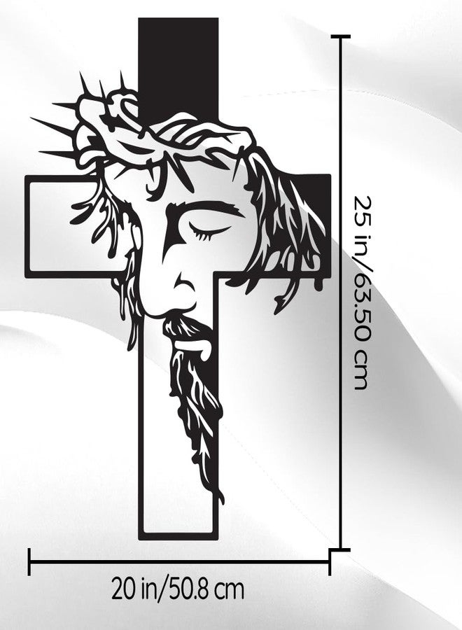 Ceybo Vinyl Wall Art Decal - Jesus Cross - 14" x 18" - Trendy Inspirational Spiritual Religious Sticker for Home Office Church Living Room Bedroom Decor - Image 2
