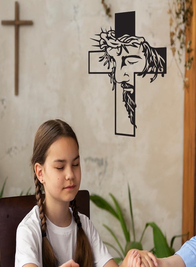 Ceybo Vinyl Wall Art Decal - Jesus Cross - 14" x 18" - Trendy Inspirational Spiritual Religious Sticker for Home Office Church Living Room Bedroom Decor - Image 5