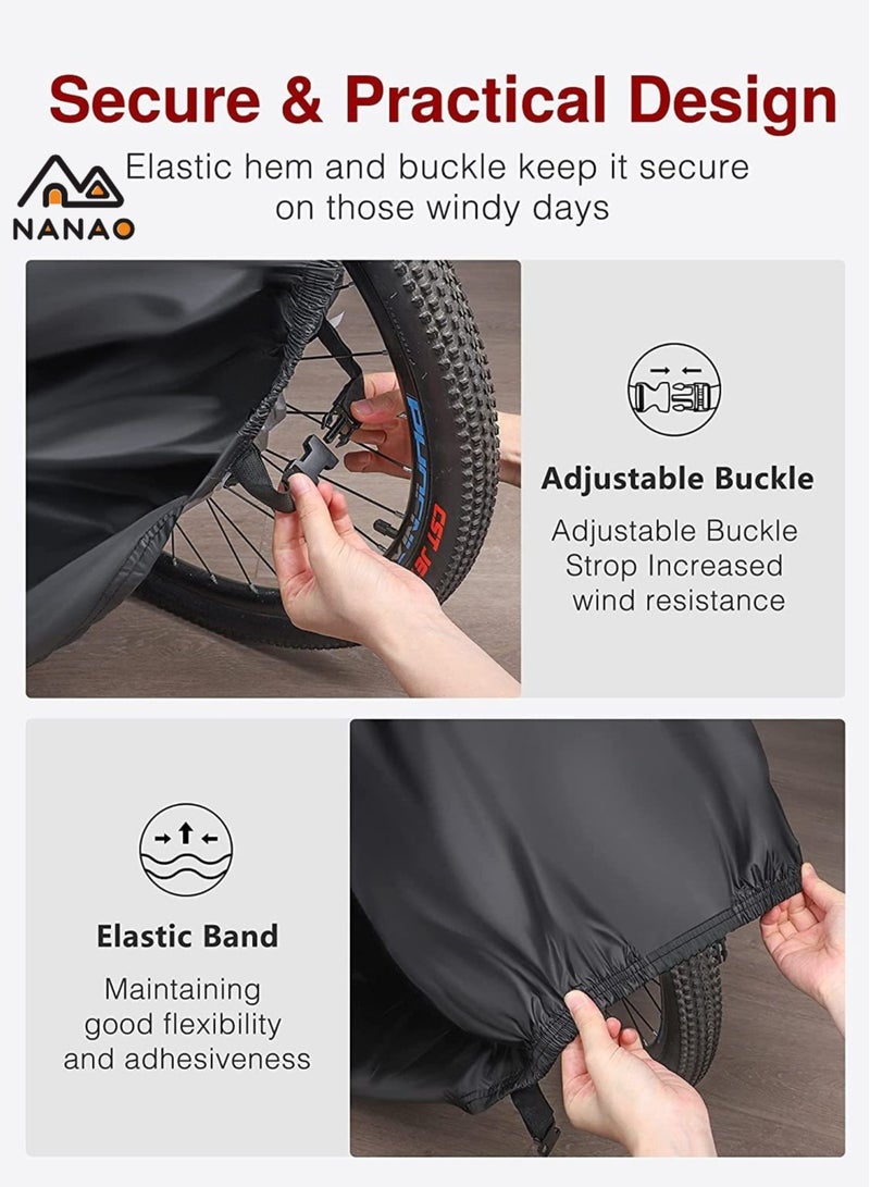 NANAO Waterproof 210D Motorcycle Cover with Lock Groove Storage Bag Black Dustproof Rainproof UV Resistant Protective Outdoor Bike Cover - Image 3