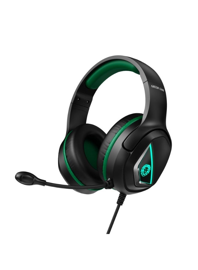 RUNNER Wired Gaming Headphone / 40mm Dynamic Drivers / 3.5mm AUX Connection / Omnidirectional Microphone / PU Leather Comfort Fit - Black