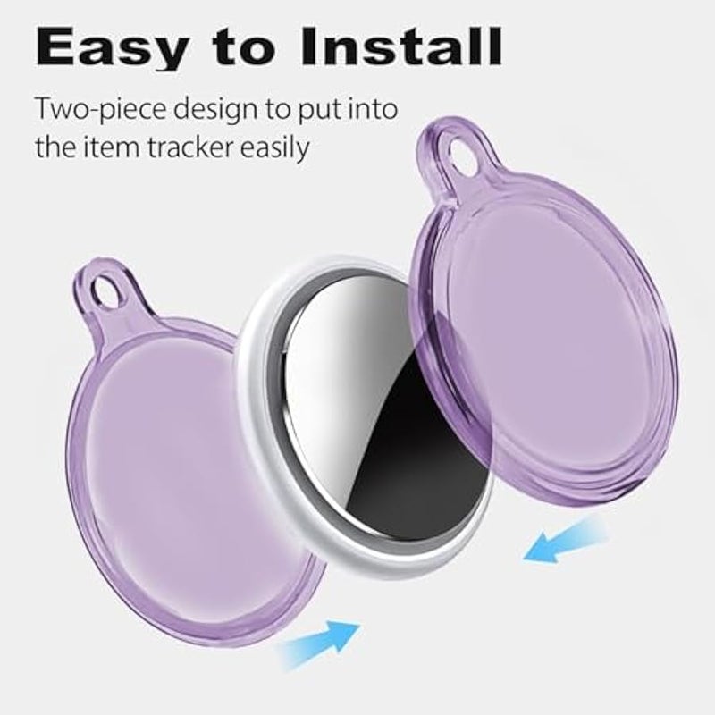 2|4 Pack IPX8 Waterproof Cute for Airtag Holder Case with Keychain, Anti-Scratch Full Body Protective for Air Tags Cover, GPS Item Finder Accessories for Luggages, Bags, Keys, Kids（4 Colors） - Image 4