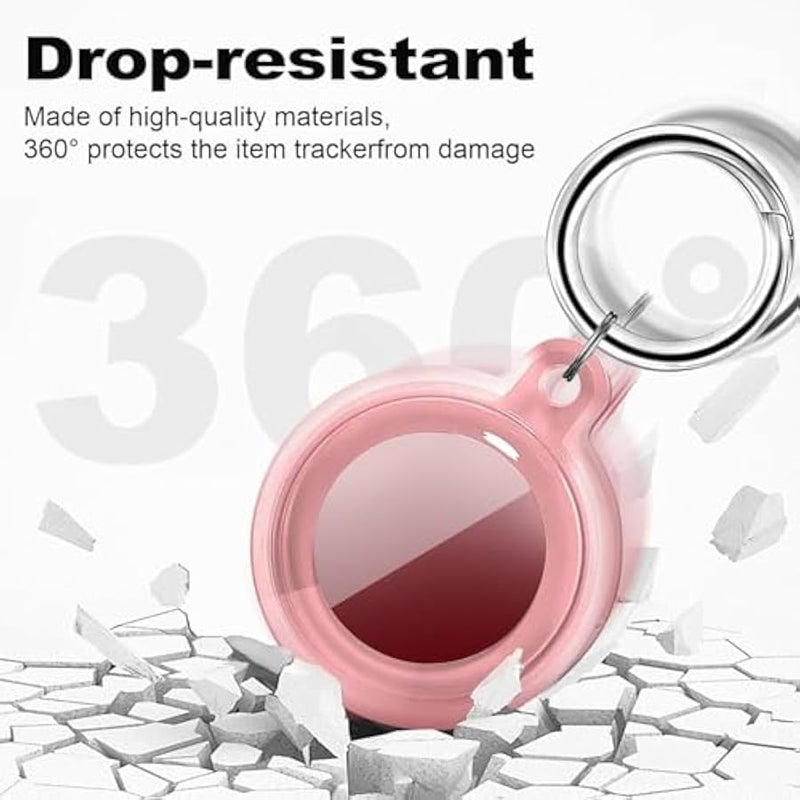 2|4 Pack IPX8 Waterproof Cute for Airtag Holder Case with Keychain, Anti-Scratch Full Body Protective for Air Tags Cover, GPS Item Finder Accessories for Luggages, Bags, Keys, Kids（4 Colors） - Image 3