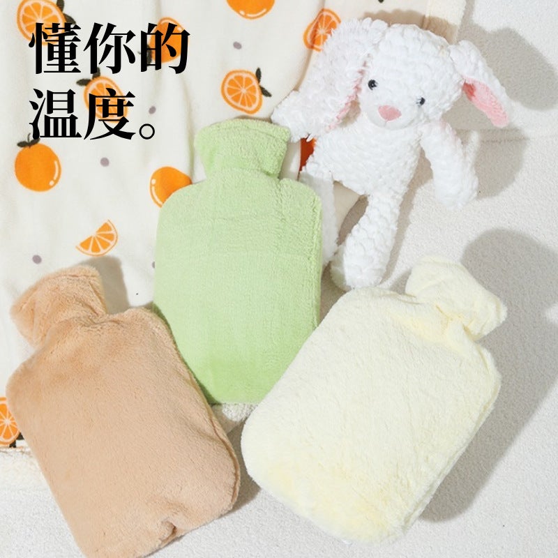 Winter New Detachable Imitation Rabbit Hair Water Bag Explosion-Proof Pvc Material Water Injection Warm Handbag Warm Stomach Cold Water Bag - Image 4