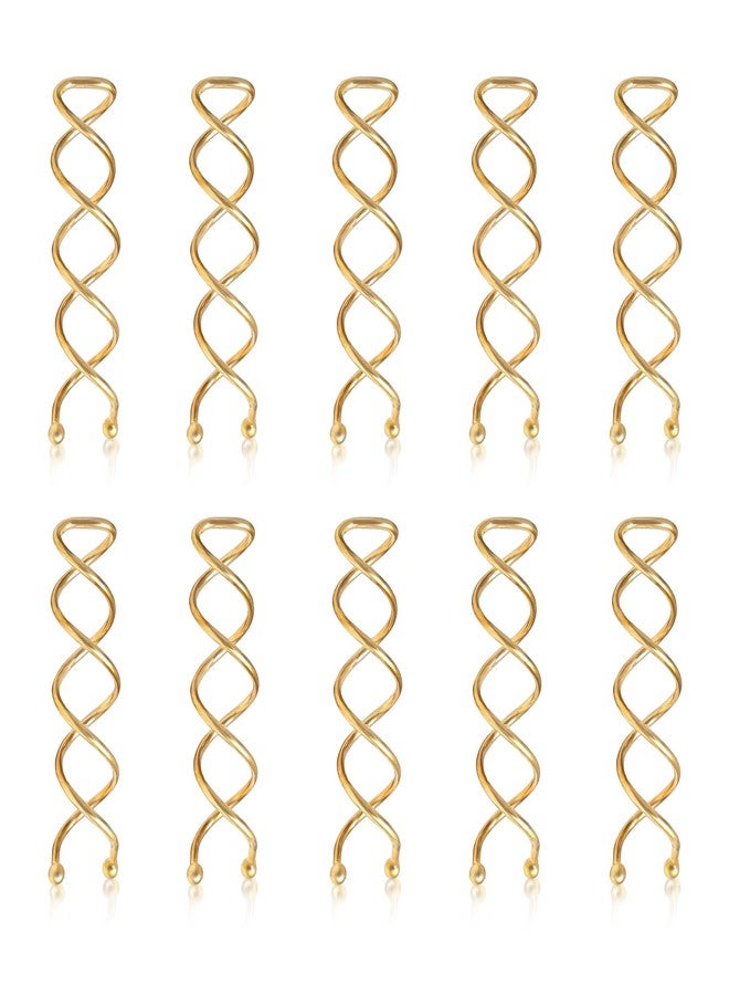 Sanas Hair Pins for Hair Styling (10Pcs) U Pin for Hair Clips for Hair Styling Hair Pins for Women Wedding Girls Juda Pins For Hair Bun Accessories & Clips for Women Spiral U Pin (10Pcs) (Golden) - Image 1