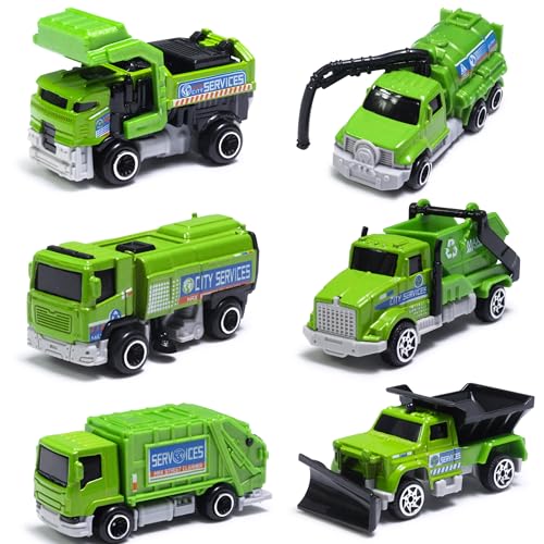 Oriate Sanitation Educational Mini Diecast Car Model Set 164 Sewage Suction Cleaning Car Garbage Trucks Other Indoor Outdoor Toy Car Christmas Birthday Easter Gifts for Boys and Girls 3 - Image 1