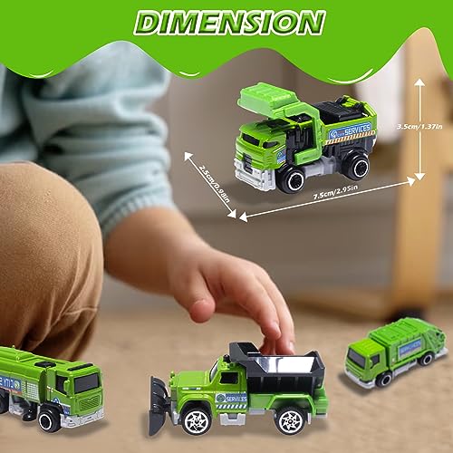 Oriate Sanitation Educational Mini Diecast Car Model Set 164 Sewage Suction Cleaning Car Garbage Trucks Other Indoor Outdoor Toy Car Christmas Birthday Easter Gifts for Boys and Girls 3 - Image 5