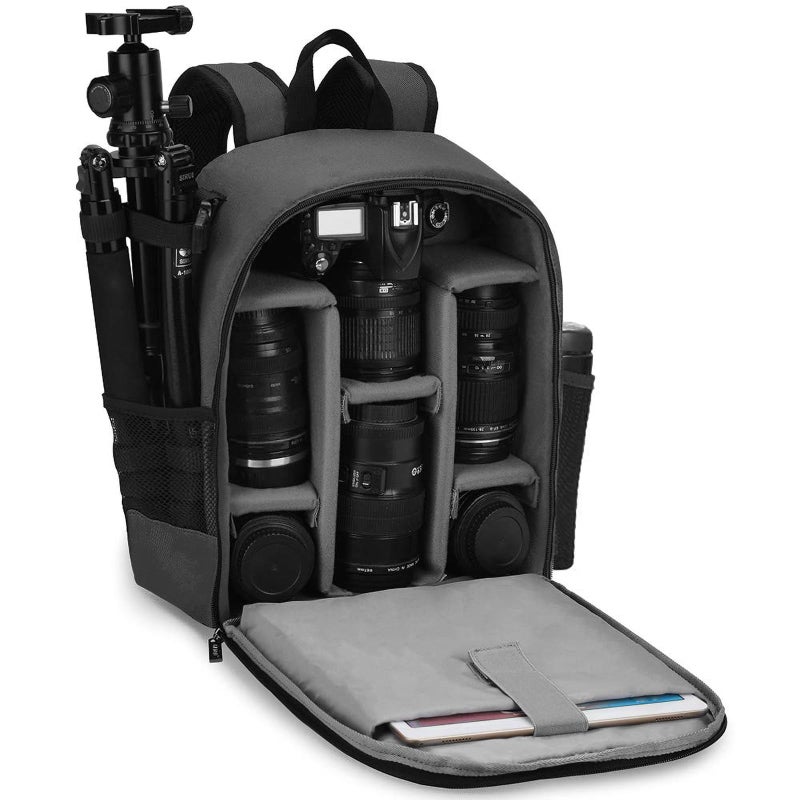 CADeN Camera Backpack Bag Professional for DSLR/SLR Mirrorless Camera Waterproof, Camera Case Compatible for Sony Canon Nikon Camera and Lens Tripod Accessories Gray - Image 1