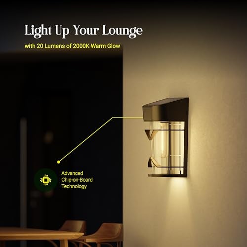 Dylect® Eco Solar Wall Lantern Light for Home Décor, Doorway, Balcony, Soft Amber Glow, Upto 10Hr Runtime, IP44 Waterproof, ABS-Built (2000K, Yellow) - Image 2