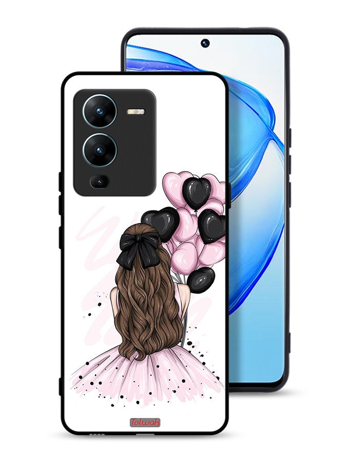 Tolwak Vivo V25 Pro 5G Protective Case Cover Holding Balloons Girl Art - Image 1