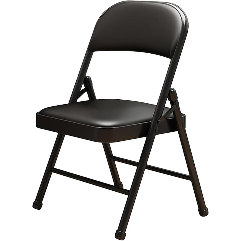 KAOCHA 1 Pack Bulk Folding Chairs with Padded Cushion, Single Black Steel Metal Frame Foldable Chair for Indoor and Outdoor, Portable Stackable Commercial Seat for Bedroom Patio Party Event - Image 1