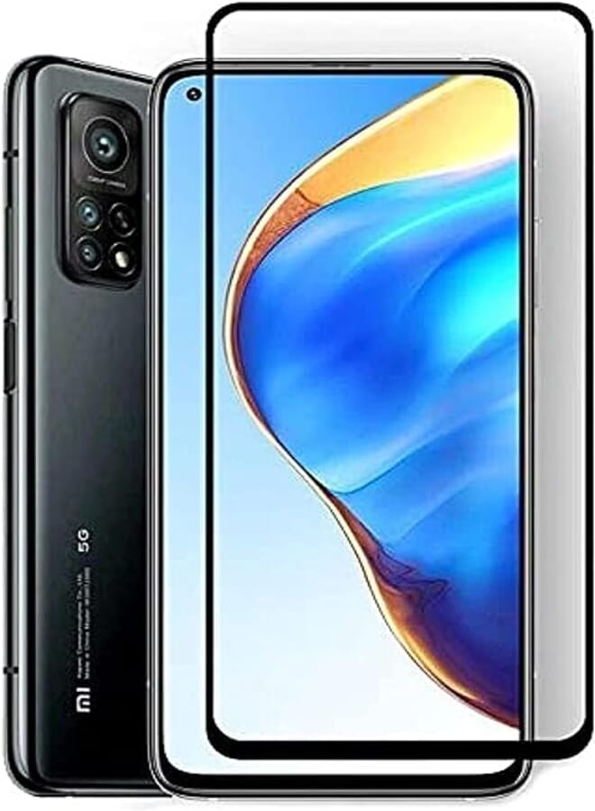 Full Glue 9H Tempered Glass Screen Protector For Xiaomi Mi 10T Lite, Mi 10T, Mi 10T Pro - Black Frame