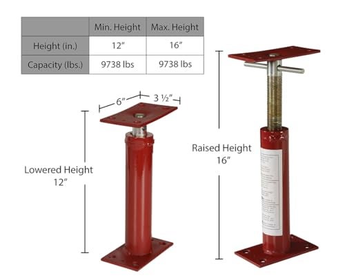 Vestil FJB-16 Basement Floor Jack 16 In. Maximum Height 9,738 Lb. Capacity Red - Image 5