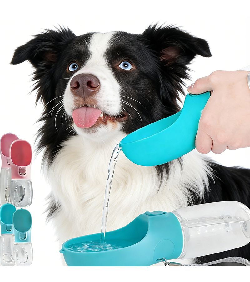 Grey Portable Dog Water Bottle Outdoor Pet Dispenser 11oz Travel Cup - Image 4