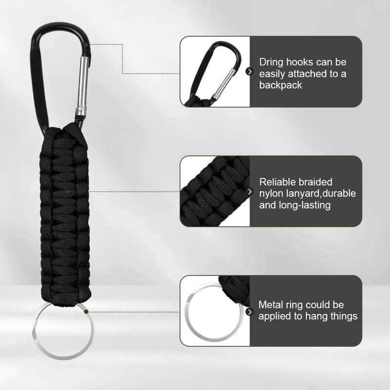OFFCUP Braided Carabiner, Short Paracord Key Chain, Rope Keychain with Carabiner, Outdoor Survival Kit for Hiking, Camping, Hiking and Backpack - Image 3