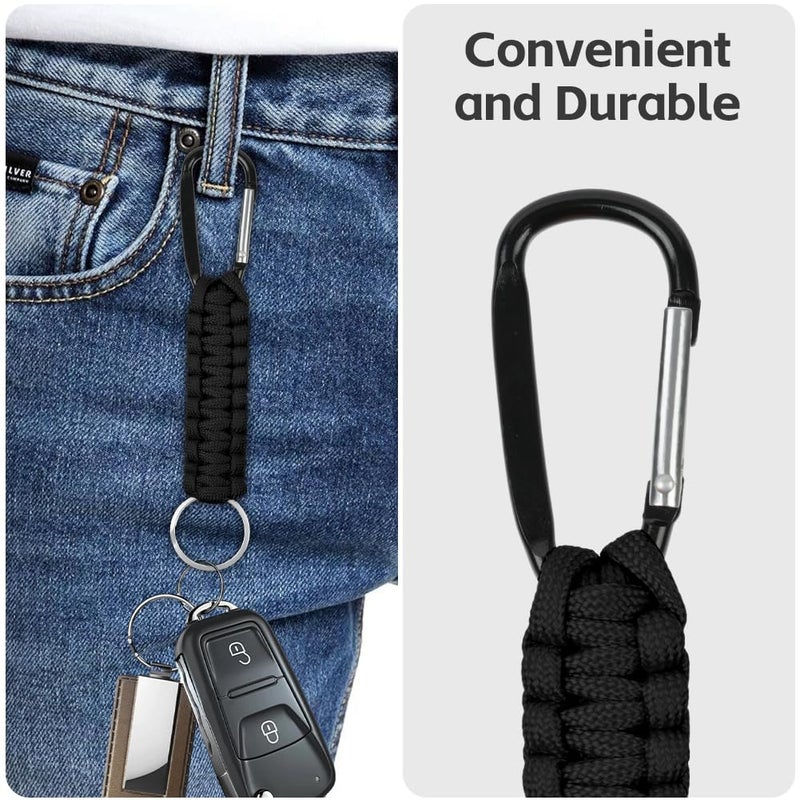OFFCUP Braided Carabiner, Short Paracord Key Chain, Rope Keychain with Carabiner, Outdoor Survival Kit for Hiking, Camping, Hiking and Backpack - Image 5