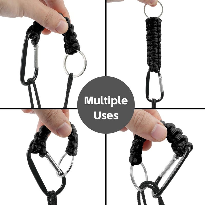 OFFCUP Braided Carabiner, Short Paracord Key Chain, Rope Keychain with Carabiner, Outdoor Survival Kit for Hiking, Camping, Hiking and Backpack - Image 4