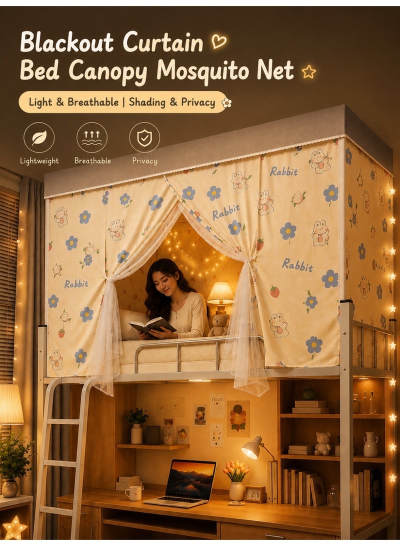 OHTEX HOME Bed Canopy Tents Curtain Blackout Curtain Single Bed Tent Curtain Student Shading Cloth Bed Canopy Mosquito Net Student Sleep Privacy Protection - Image 1