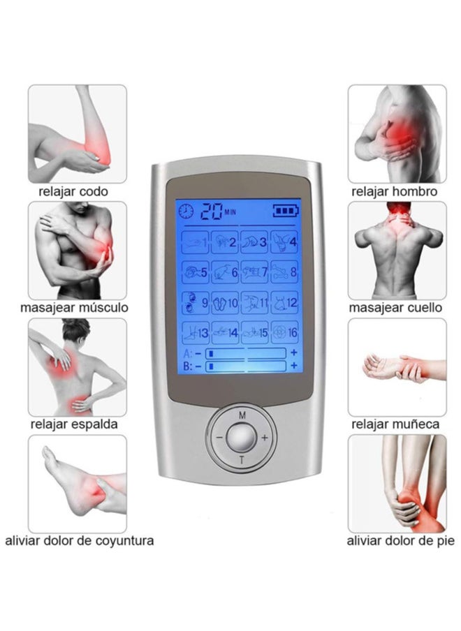 chixing وحدة TENS EMS لتحفيز العضلات لعلاج تخفيف الألم، جهاز تدليك نبضي كهربائي بـ 36 وضعًا ثنائي القناة مع 8 قطع من وسادات الأقطاب الكهربائية/وضع ثابت مستمر/وظيفة الذاكرة  - Image 4