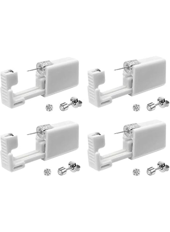 SYOSI 4 Pack Self Ear Piercing Gun, Disposable Self Ear Piercing Gun Kit with Earring Studs Safety Ear Piercing Gun Kit Tool - Image 1
