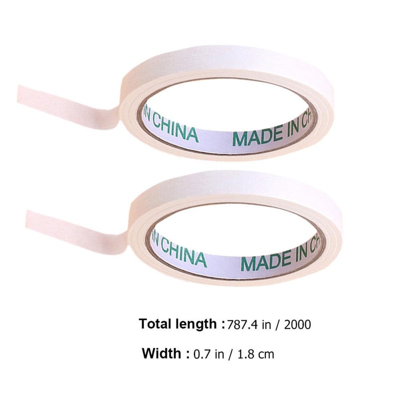 White Masking Tape 5 Rolls Self Adhesive Painters Tape Removable No Residue - Image 3