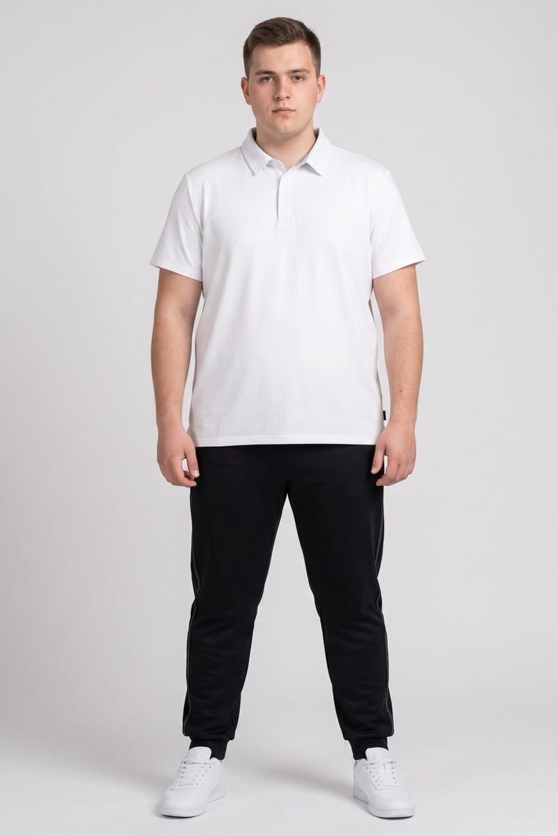 Layer 8 Men Sportswear Fit Short Sleeve Outdoor Polo Shirt, White - Image 2