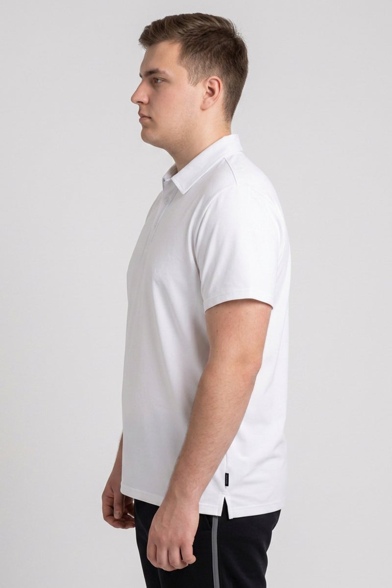 Layer 8 Men Sportswear Fit Short Sleeve Outdoor Polo Shirt, White - Image 3
