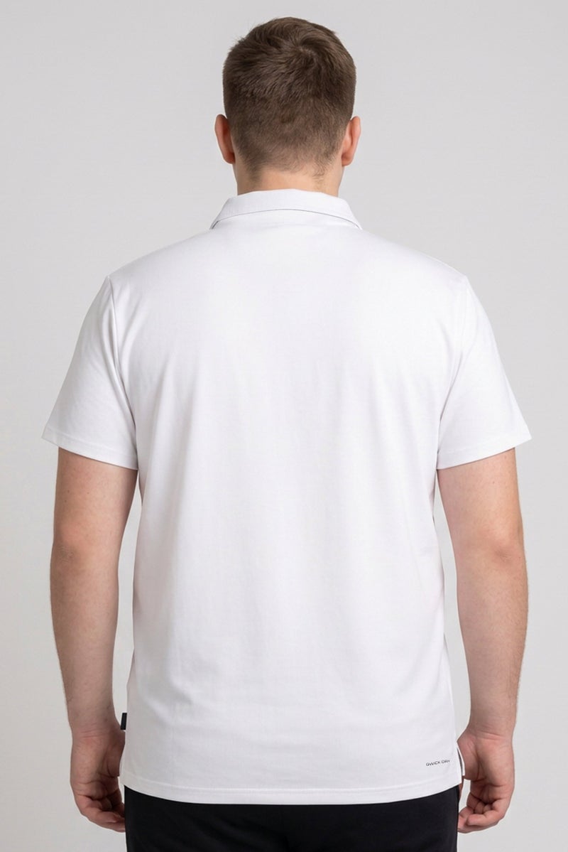 Layer 8 Men Sportswear Fit Short Sleeve Outdoor Polo Shirt, White - Image 4