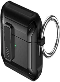 Generic Generic Airpod Pro 2 2022 Case Cover Secure Lock Clip, Military Armor Series Full-Body Rugged Hard Shell with Keychain, Shockproof Protective Case Black 