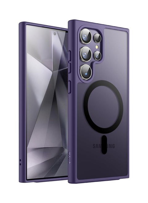 Magnetic Case for Samsung Galaxy S25 Ultra 5G 6.9inch, Translucent Matte Back, Shockproof Magnetic Case Compatible with MagSafe, for Samsung Galaxy S25 Ultra (Deep Purple)