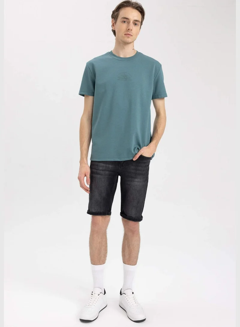 ديفاكتو Man Crew Neck Short Sleeve Knitted T-Shirt
