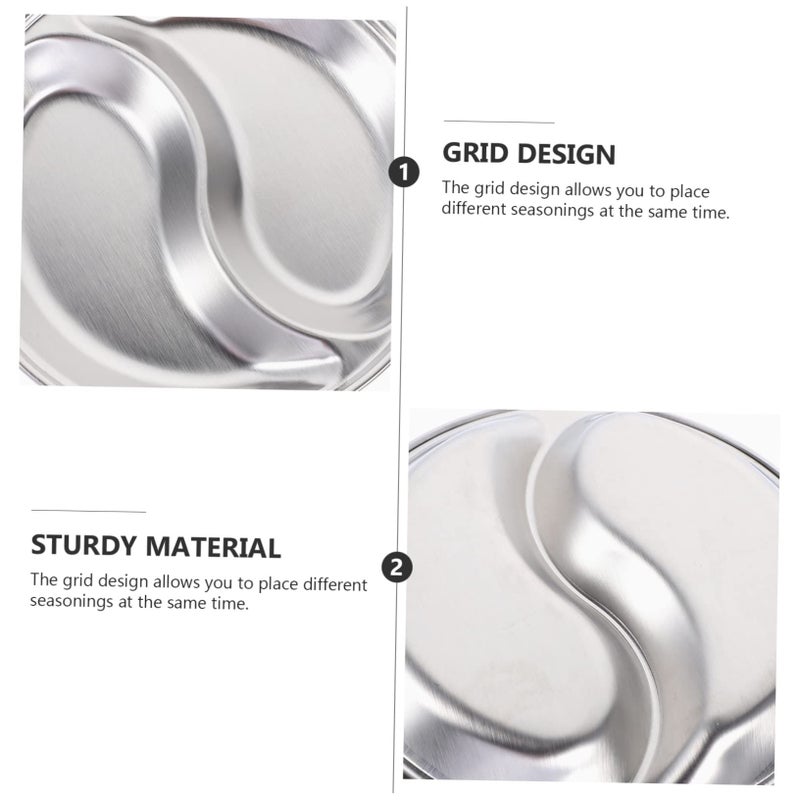 Silver Sauce Tray Appetizer Plates Dessert Bowls 3Pcs Multi Use Seasoning Plates - Image 5