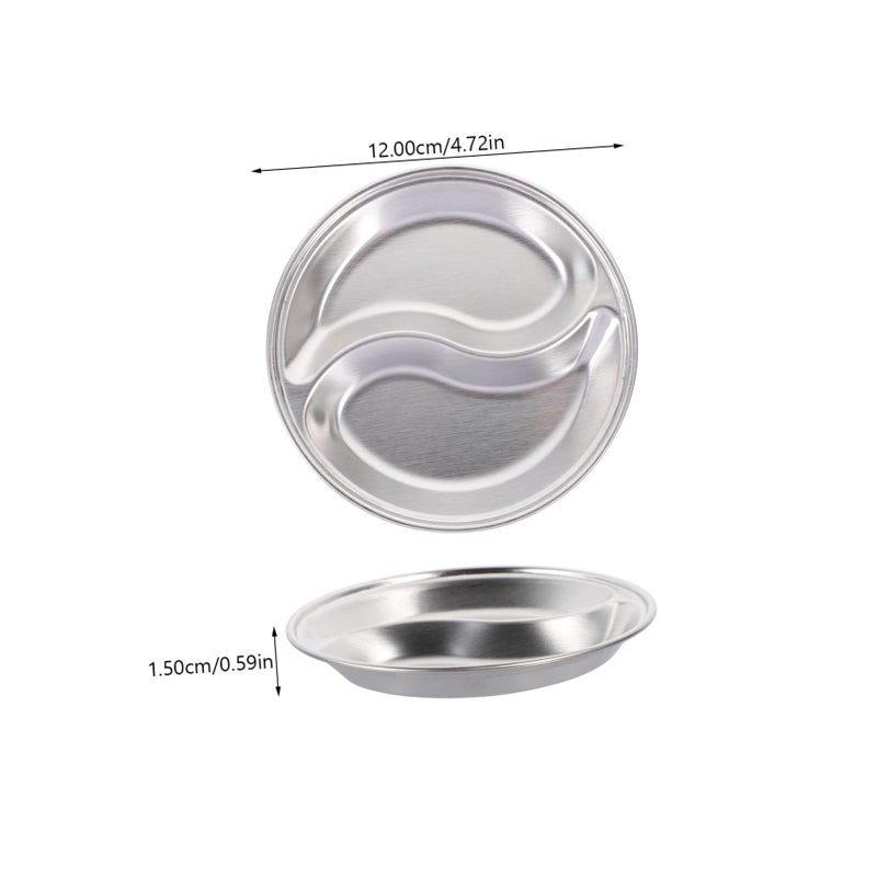 Silver Sauce Tray Appetizer Plates Dessert Bowls 3Pcs Multi Use Seasoning Plates - Image 3