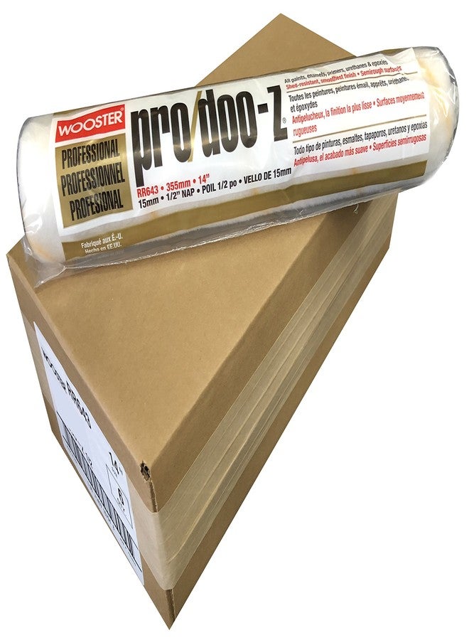 Wooster Brush RR643 14 inch Pro/Doo-Z 1/2 inch Nap Roller Cover - Pack of 6 - Image 1