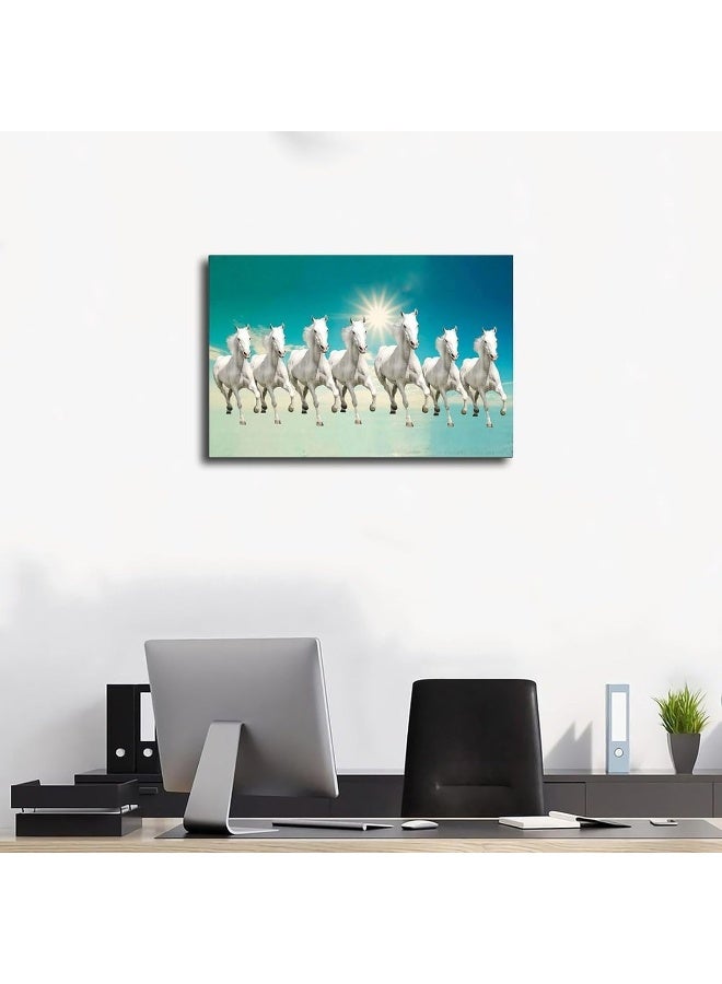 Home Trove Seven Lucky Running Wild Horses Art Animal Wall Art Running Horses Wall Posters 9 Canvas Poster Wall Art Decor Print Picture Paintings for Living Room Bedroom Decoration Unframe-style  - Image 3