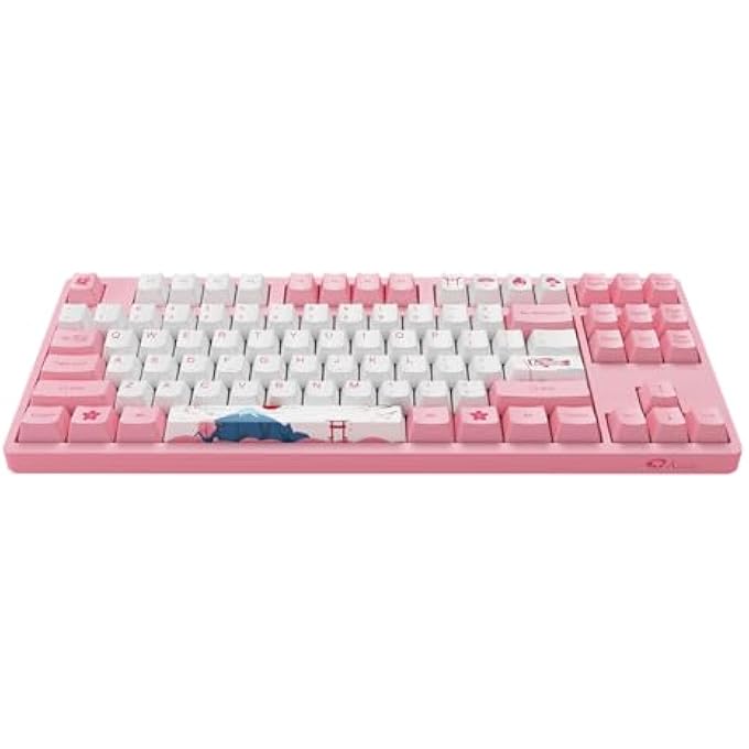 rayihni TOKYO 3087 WIRED MECHANICAL GAMING KEYBOARD 87 KEYS 100% ANTI-GHOSTING WITH PBT DYE-SUB KEYCAPS, OEM PROFILE, CREAM YELLOW LINEAR SWITCH, PROGRAMMABLE MACROS WIRED TKL KEYBOARD FOR PC/LAPTOP - Image 2