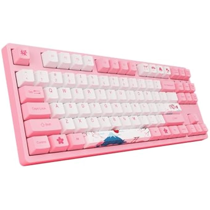 rayihni TOKYO 3087 WIRED MECHANICAL GAMING KEYBOARD 87 KEYS 100% ANTI-GHOSTING WITH PBT DYE-SUB KEYCAPS, OEM PROFILE, CREAM YELLOW LINEAR SWITCH, PROGRAMMABLE MACROS WIRED TKL KEYBOARD FOR PC/LAPTOP - Image 3