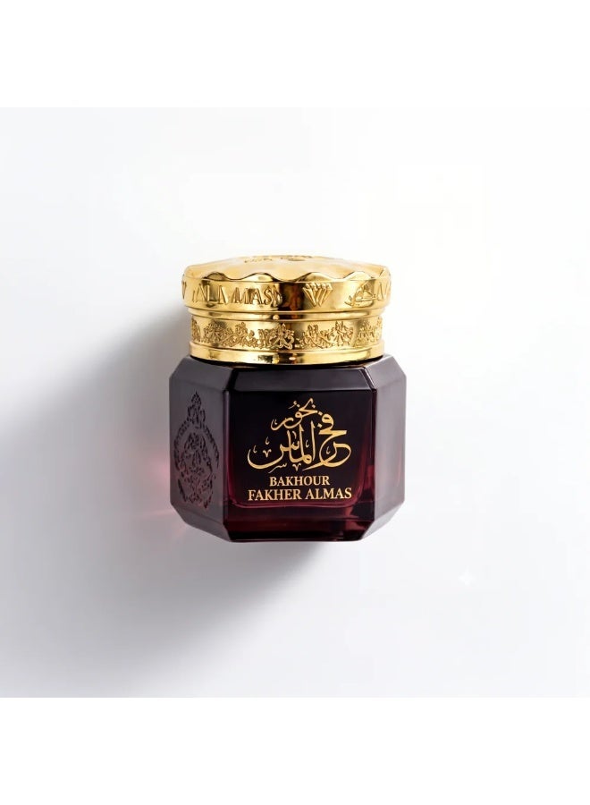 الماس بخور فخر ألماس 35 جرام بخور فاخر بالزعفران والعنبر والعود المغربي وخشب الصندل عطر شرقي فاخر لتعطير المنزل والمجالس والضيوف والمناسبات برائحة ثابتة وأنيقة - Image 2