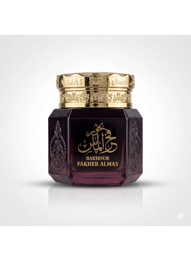 الماس بخور فخر ألماس 35 جرام بخور فاخر بالزعفران والعنبر والعود المغربي وخشب الصندل عطر شرقي فاخر لتعطير المنزل والمجالس والضيوف والمناسبات برائحة ثابتة وأنيقة - Image 3