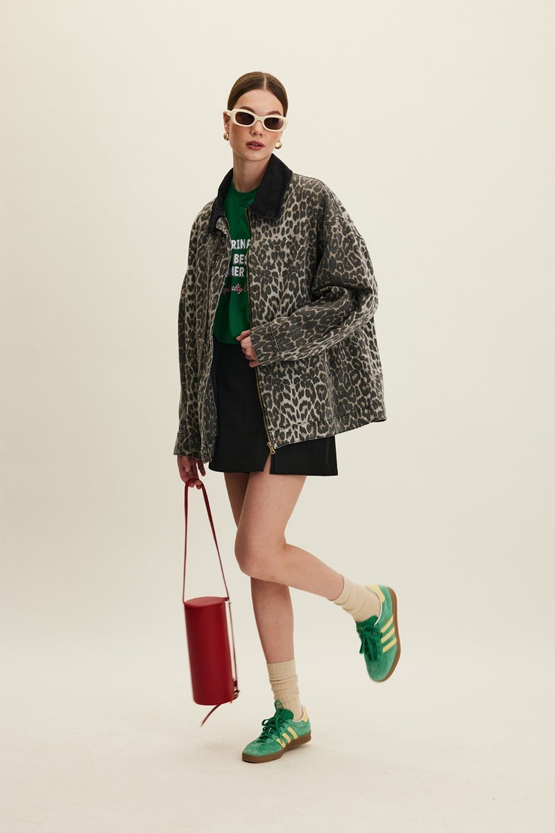 Manuka Patterned Gabardine Jacket Leopard  - Image 1