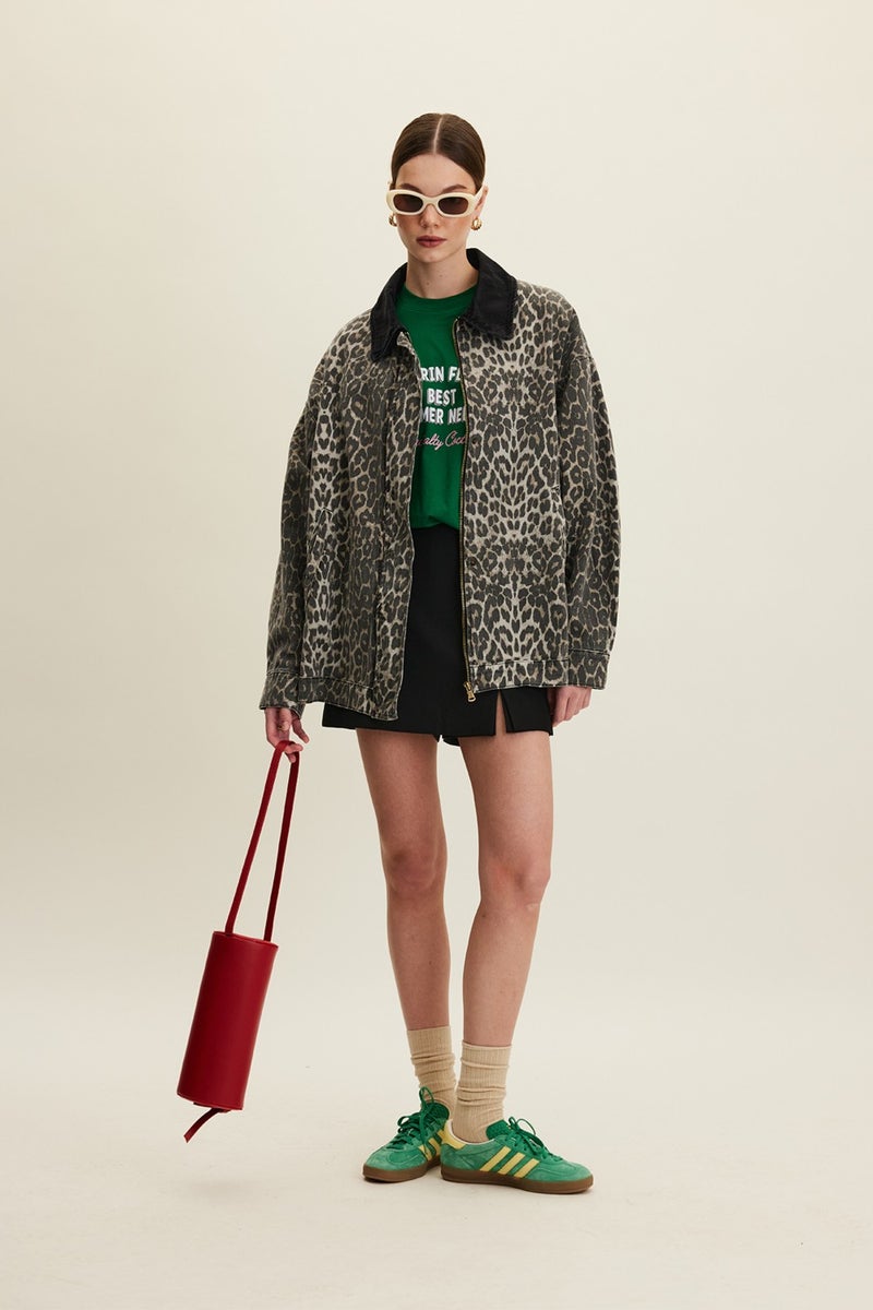 Manuka Patterned Gabardine Jacket Leopard  - Image 4