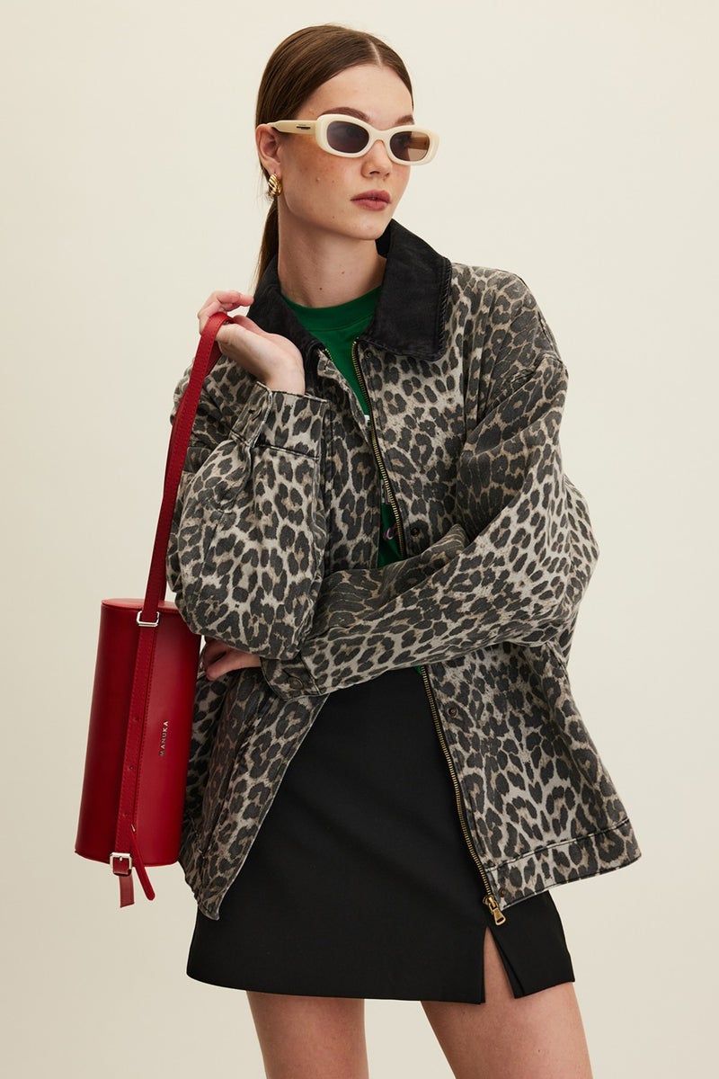 Manuka Patterned Gabardine Jacket Leopard  - Image 5